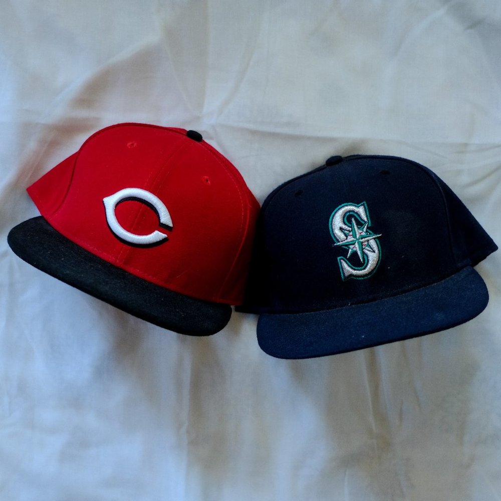 OG New Era Baseball Caps b4 the Current Tag, Seattle Mariners & Cincinnati Reds